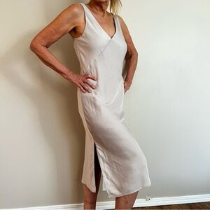 a new day V-Neck Cream Midi Dress